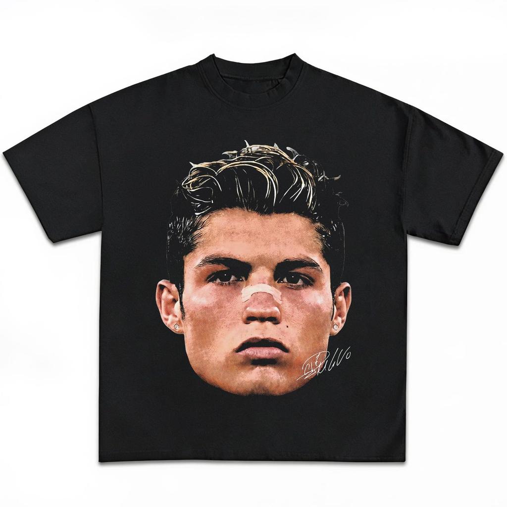 Cristiano Ronaldo Shirt, CR7 Vintage Soccer Tee, Football Legend Apparel, Halftone Sports Graphic, Retro Blokecore Streetwear T-shirt Mens Kids Womens