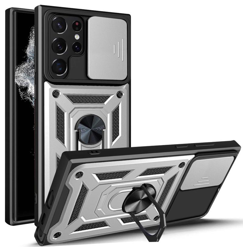 Чехол-слайдер для камеры Samsung Galaxy S24 Ultra S24 S23 Ultra S23 Plus S23 S22 A15 A35 A55 A14 A53 A73, прочный защитный чехол-кольцо