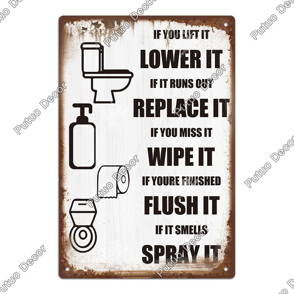 Декор 1 шт. Металлический Знак для Туалета - Ретро Жестяная Ванная Комната Табличка Настенные Плакаты Украшения