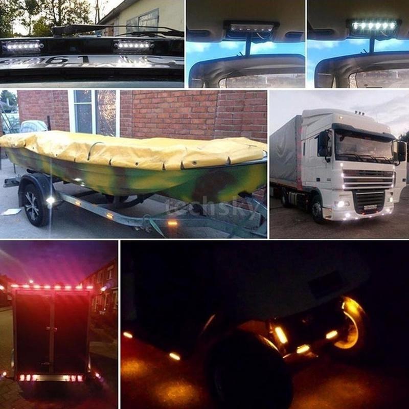 6 LED Truck Side Width Light Car Truck Night Safe Driving Warning Marker Lights Waterproof Signal Lamp 12V 24V External Lights