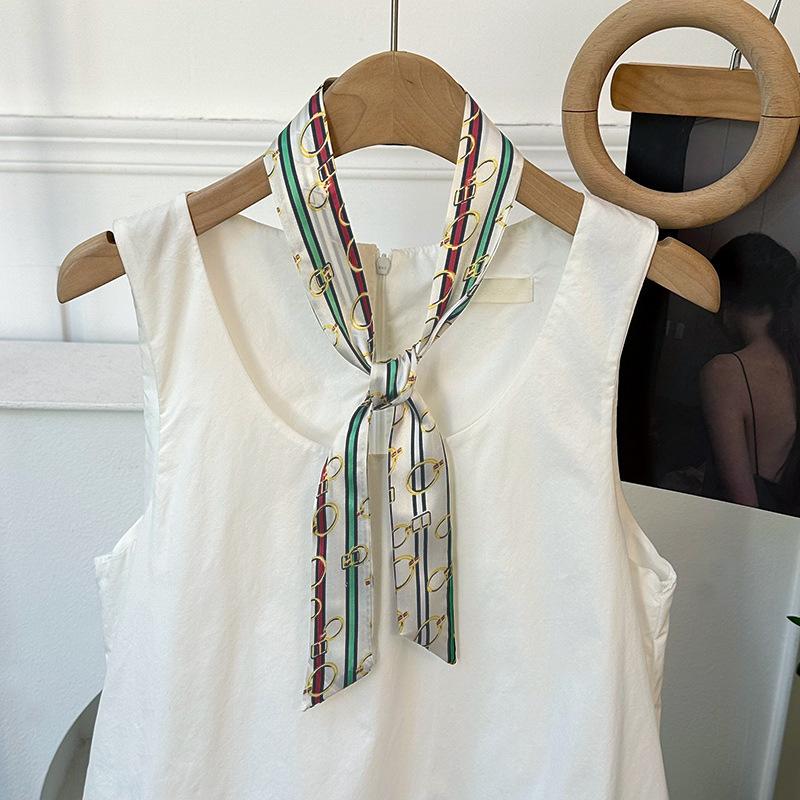 Long Silk Scarf, High-end Neck Scarf, New Multi-functional Silk Scarf, Bag Wrapping, Headscarf, Headband, Tied Hair Belt.