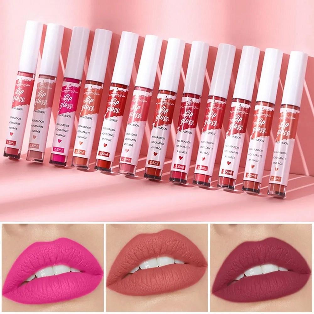 Блеск для губ Nude Matte Lip Gloss Стойкая бархатная губная помада Водостойкая, устойчивая к выцветанию, антипригарная, женская косметика 12, 01 01, 1 шт.