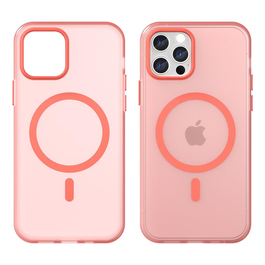 For iPhone 12 Pro 6.1 inch/12 6.1 inch Translucent Matte Cover TPU+PC Phone Case Compatible with MagSafe