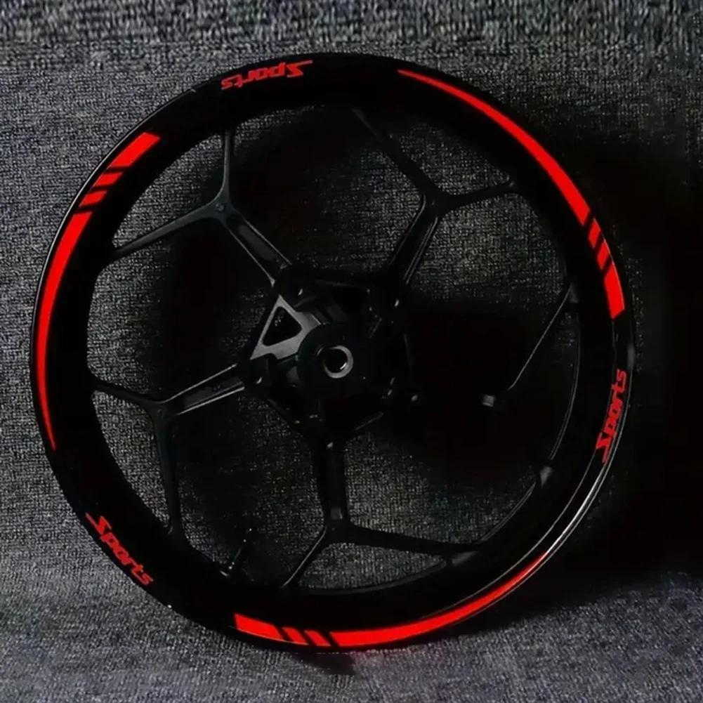 Motorcycle Bicycle Red Wheel Rim Stripe Wheel Decal Tape Sticker 18-21 Inch Sport Rims Stripes Wheel Decals Tape Stickers