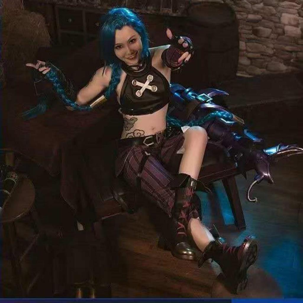 Костюм для косплея на Хэллоуин LOL Coswear League Of Legends Битва двух городов Джинкс Костюм для косплея Игра Аниме Игра Кос