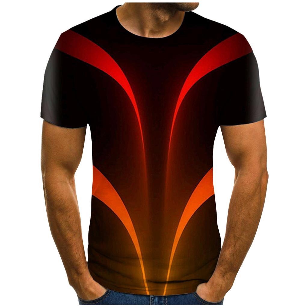 Мужская футболка с коротким рукавом и принтом, летняя круглая шея, трендовая повседневная толстовка