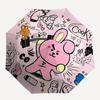 1 шт. Автоматический складной зонт BT21 Cooky для улицы - Автоматическое открытие/закрытие, Портативная 3-складная конструкция, Железный каркас с 8 ребрами, Идеальный подарок для фанатов, Путешественников, для ежедневного использования