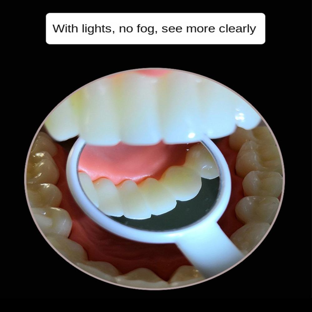 Checking Tooth Mirror Mouth Mirror Dental Mirror With Light Anti Fog Dental Mirror Bright Lighting
