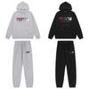 European and American trendy brand red and gray towel embroidered velvet male couple high street casual sweater trousers set