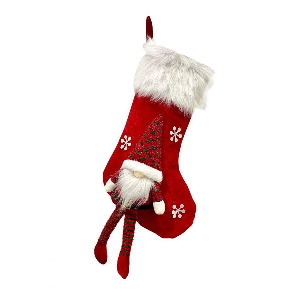 Christmas Stockings with Hooks Oversized Christmas Stockings Festive Christmas Stocking with Snowflake Santa Claus for Holiday