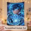 Custom Personalized Tapestry,Blue Lock Print Custom Name Text Wall Art Hanging for Bedroom