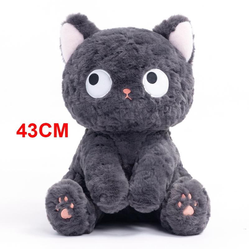 Прекрасные большие глаза, черная кошка, игрушки Peluche, пушистые мягкие животные, кошка, плюшевая кукла, мягкая подушка, хороший подарок для детей, девочек