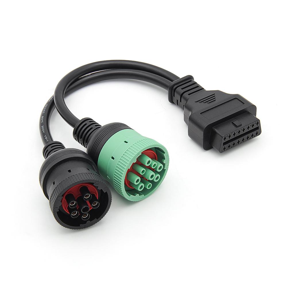 Для грузовика Deutsch 9-контактный J1939 Y-образный кабель к OBD2 16-контактному разъему-адаптеру, кабель 6-контактный J1708 для диагностического инструмента Cummins/Cat