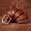 Ремень мужской простой модный тренд из натуральной кожи растительного дубления, воловья кожа с пряжкой, подходящая к джинсам, мужской кожаный ремень для отдыха