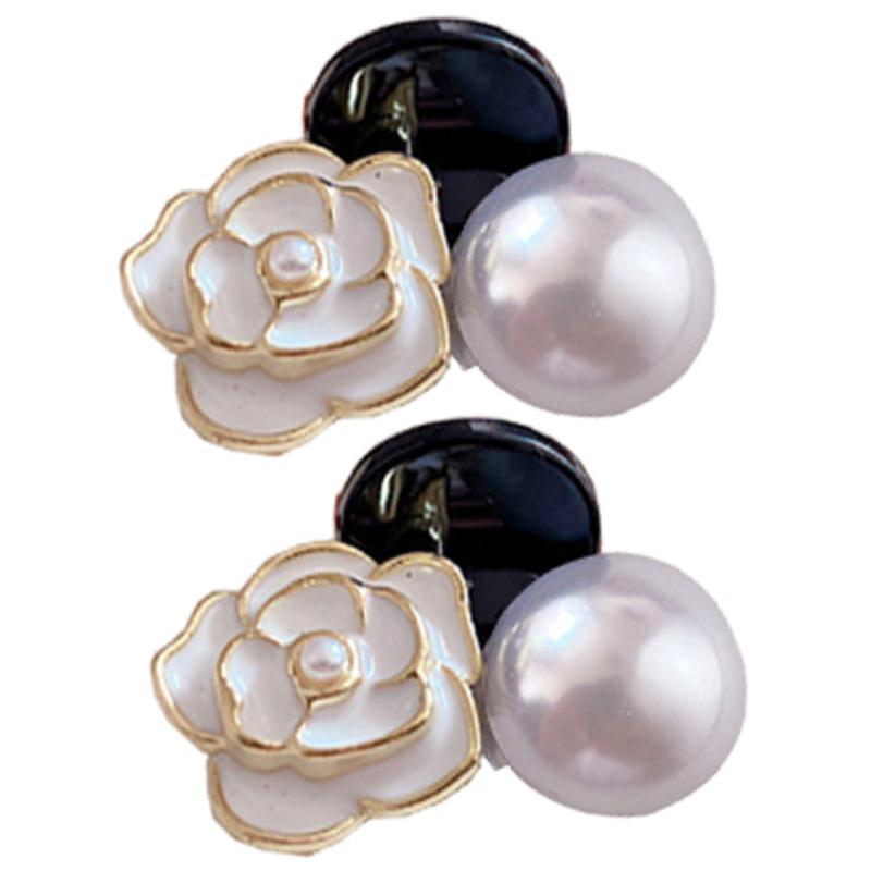 Mini Small Hair Claws Clip Camellia Flower Imitation Pearl Elegant Hairpins for Women Girls Bangs Clip Hairclip Hair Accessories