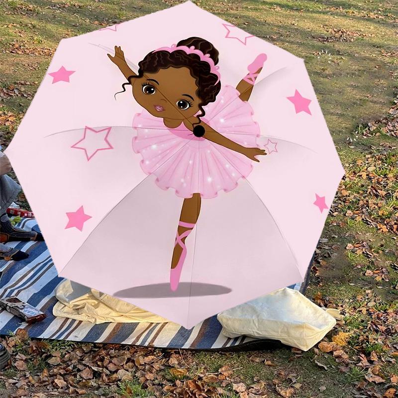 1PC ballet dancer Umbrella-8-Rib Reinforced, Automatic Open, Lightweight & Durable, Cute Fashion Accessory for Outdoor-W9284