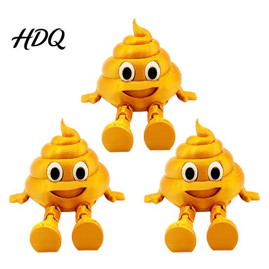Забавная фигурка какашки 3D-печатная фигурка Арт-фигурка Мультяшная Поддельная настольная игрушка Снятие стресса с подвижными суставами Новинка Прикол Подарок для офисного гаджета