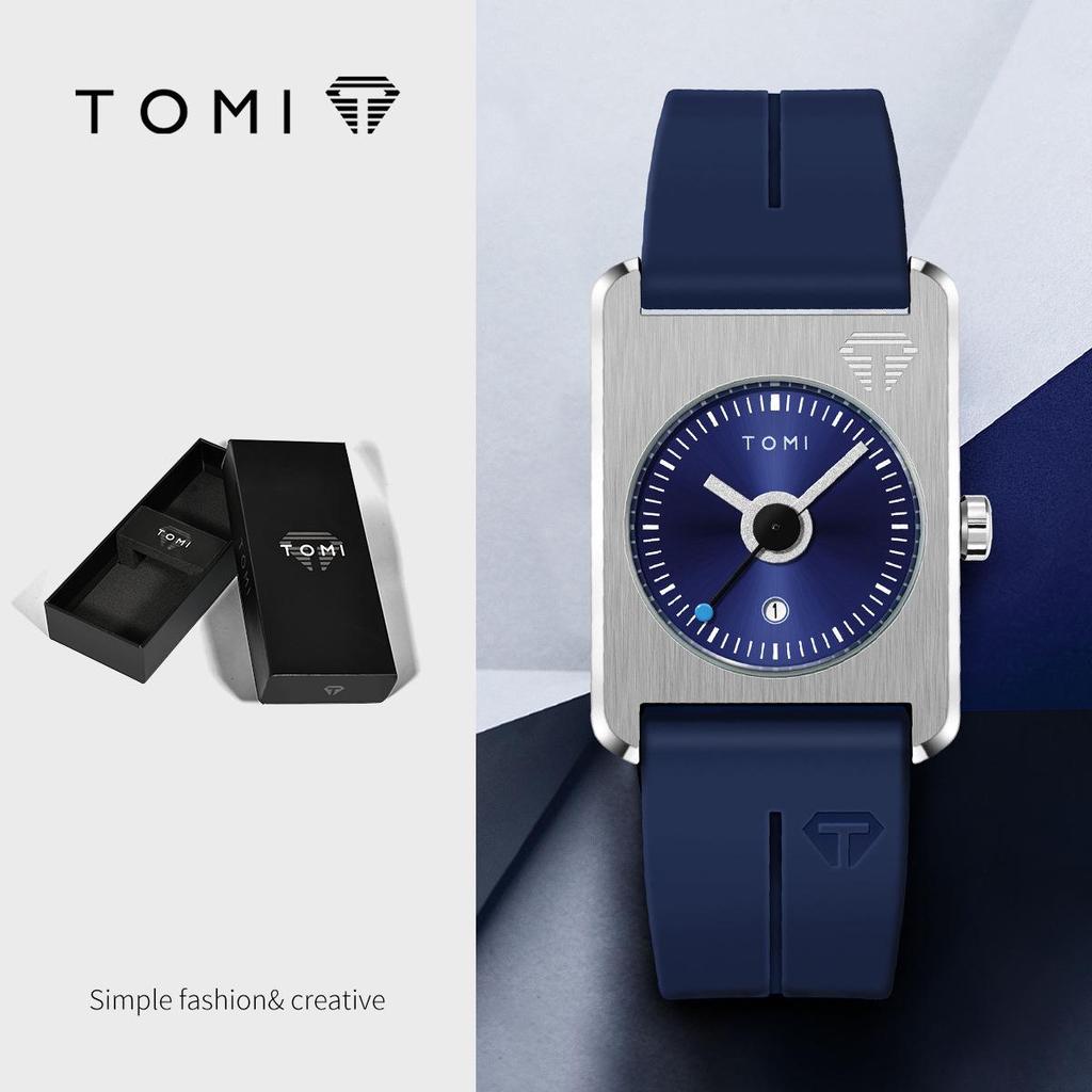 Квадратные календарные часы TOMI - Часы на ремешке в корейском стиле для студентов