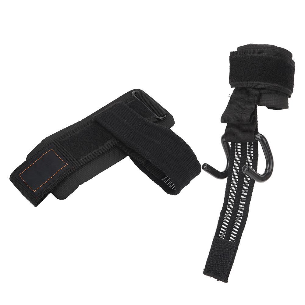 1Pair Workout Wrist Hooks Lifting Pull Up Strap Hooks Weightlifting Non slip Grips Wristband Power Training