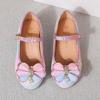 Children's Summer Sandals Rainbow Sequins Girls Party Shoes Fashion Glitter Bowtie Kids Princess Causal Party Dress High Heels