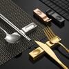Chopstick Rest Groove Design Mirror Polished Fork Holder Easy to Clean Cutlery Rest Stainless Steel Chinese Style Dinner Spoon Stand Dining Room