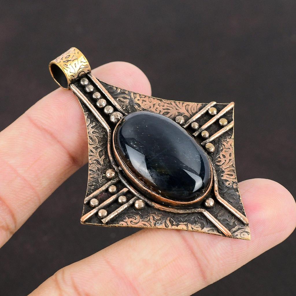 Кулон из питерсита, медный кулон, кулон ручной работы, ювелирные изделия из питерсита, модный кулон, драгоценный камень, медные украшения, подарок для мамы, лечебный камень