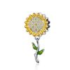 WOSTU Sunflower Charm 925 Sterling Silver Yellow Enamel Beads Fit Original Bracelet Pendant Charms For Jewelry Making CQC1211