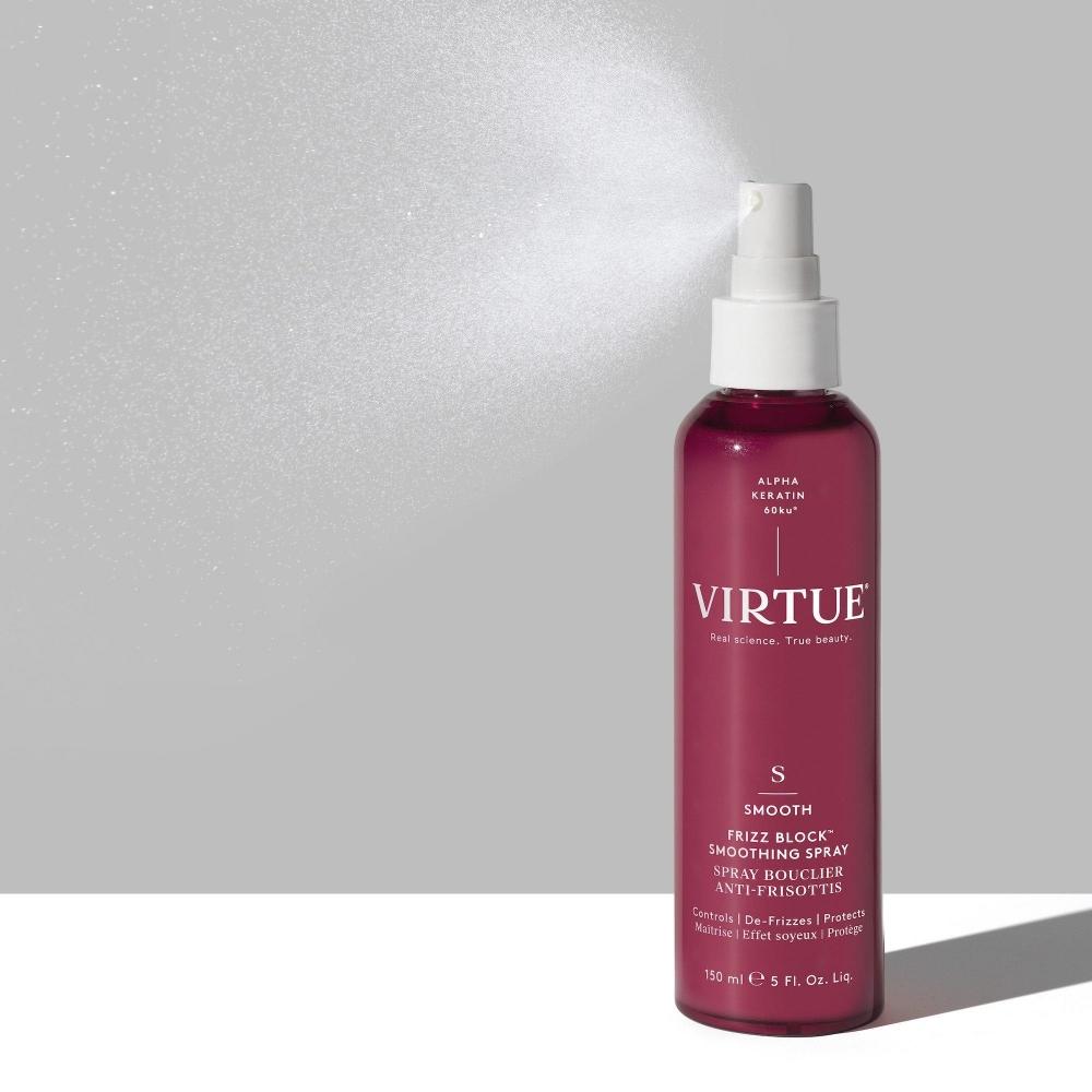 Virtue Frizz Block Humidity Stopping Разглаживающий спрей для волос, склонных к вьющимся волосам, 5,0 унций
