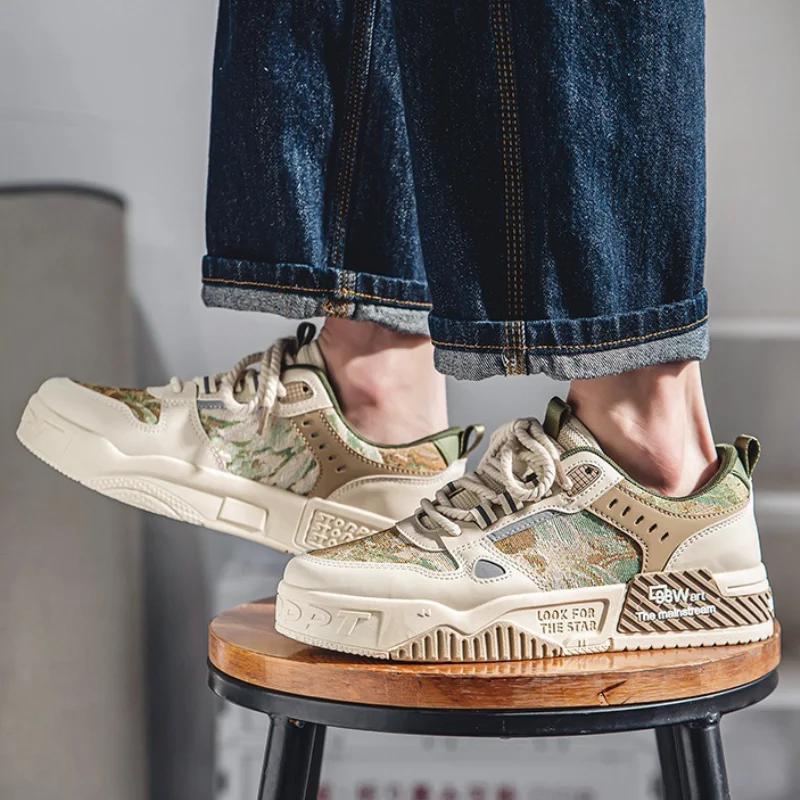 Мужская повседневная обувь для скейтборда, спортивная обувь для ходьбы на толстой подошве, мужские кроссовки, крутые кроссовки для скейтборда, новые мужские вулканизированные туфли