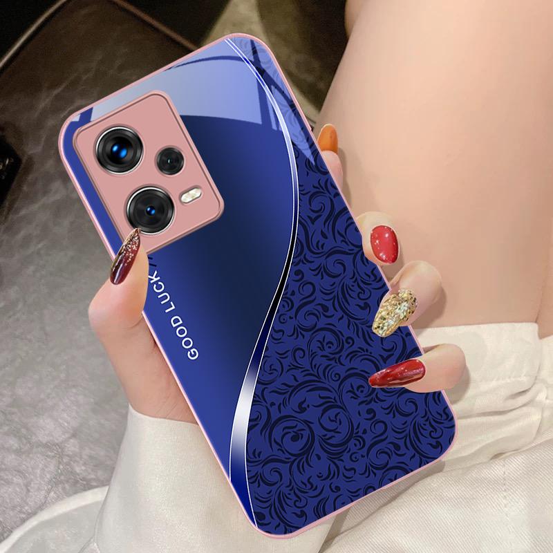 Градиентный черный узор для Xiaomi 14 Ultra 13 Lite Redmi Note 13 11 Pro 12 Plus Poco X6 3 Pro F4 6 GT Чехол для телефона из закаленного стекла