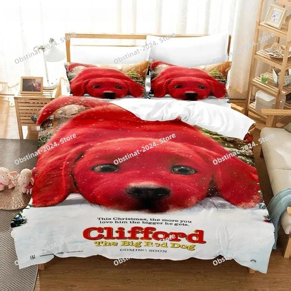 Clifford The Big Red Dog Bedding Set Single Twin Full Queen King Size Bed Set Aldult Boys Bedroom Duvet cover Cool Boygirl Bed