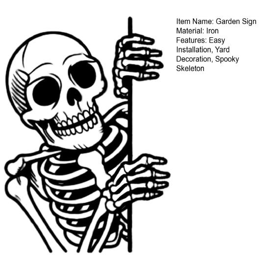 Peeking Skeleton Yard Sign Metal Skeleton Silhouette Decoration Garden Halloween