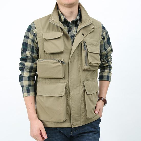 Жилет для кемпинга, однотонный, водонепроницаемый, повседневный, шикарный, с отложным воротником для путешествий