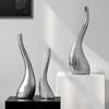 Simple Silver Curved Bottle Abstract Ceramic Decoration Living Room TV Cabinet Sample Room Home Soft Decoration Table Decoration