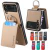 Samsung Galaxy Z Flip 7 FE 6 5 4 Flip4 5G Zflip4 Stand Cover Vertical Cards Solt Magnetic Wallet Ring Holder Leather Case