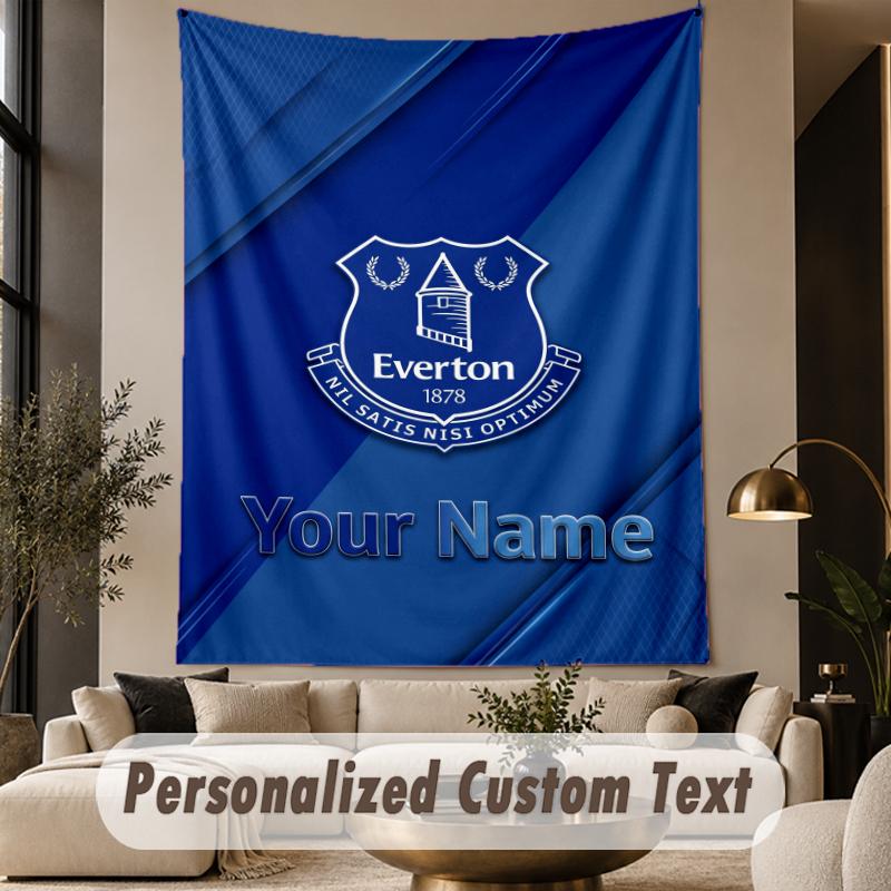 Custom Text Tapestry Everton FC Print Wall Tapestry Indoor Living Room Wall Decor