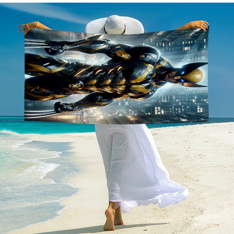 Ultra-Soft Beach Towel with Wolverine Theme,Ideal for Pool - Camping, Diving - Perfect Travel Essential, Vibrant Beach Towel.