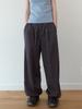 ENZO BLUES Dot Two-Way Elastic Waist Pants (Charcoal)