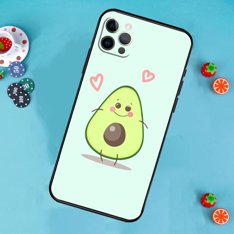cute cartoon Avocado Fitness Phone Case For iPhone 17 Air 16 15 14 13 11 12 Pro Max 13 12 mini 15 16 Plus 16e Cover Funda