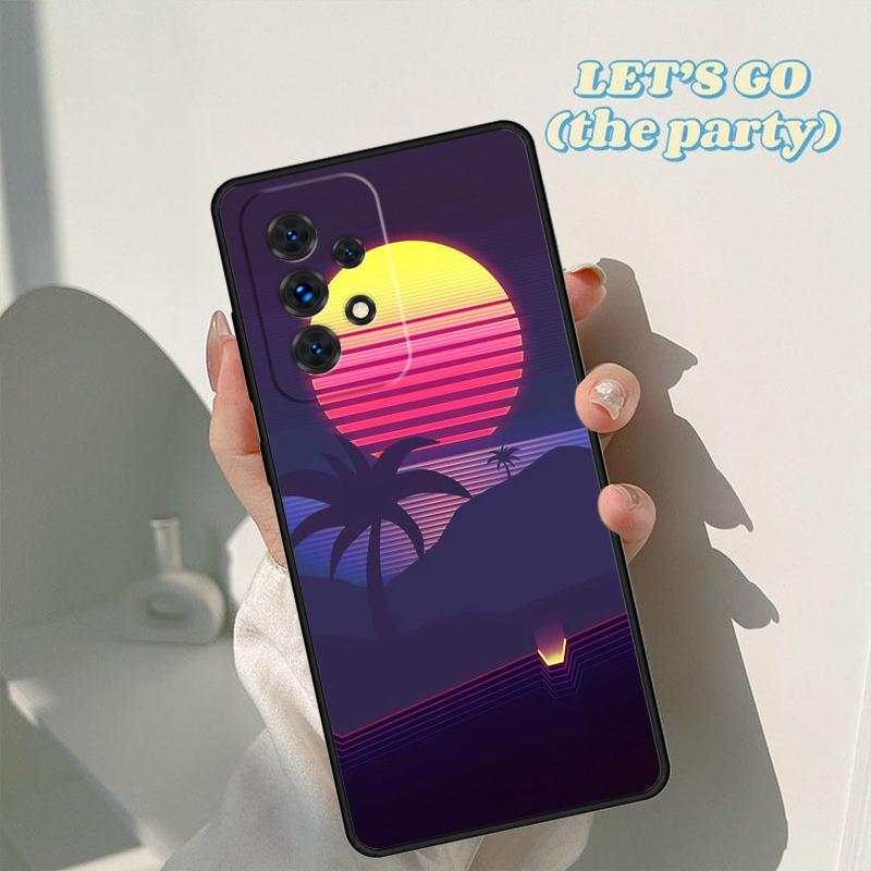 Чехол для телефона 80-х Retrowave Неоновые пальмы Для Samsung Galaxy A42 A31 A40 A51 A71 A32 A80 A52 A72 A73 A21S A50 A70 A11 A12