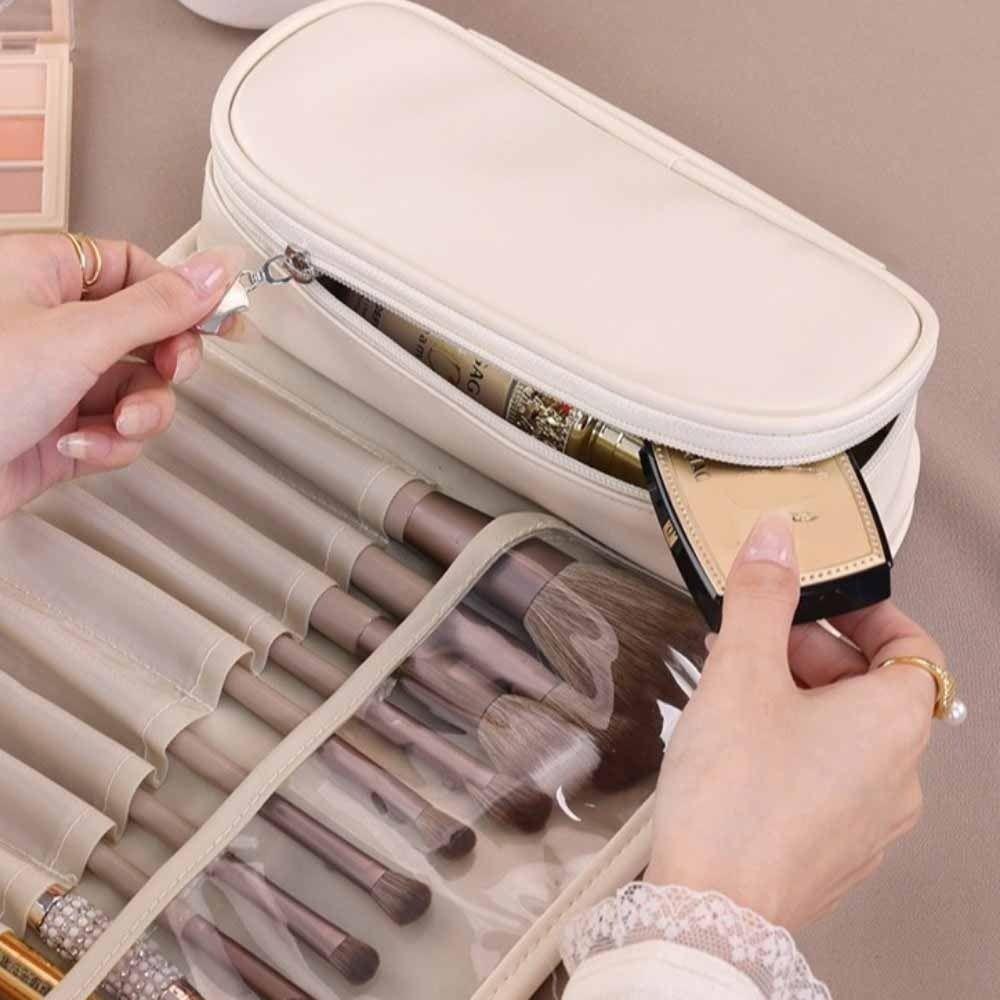 Waterproof Cosmetic Storage Bag Dust-proof Roll Cosmetic Bag Makeup Brush Bag Holiday Gift