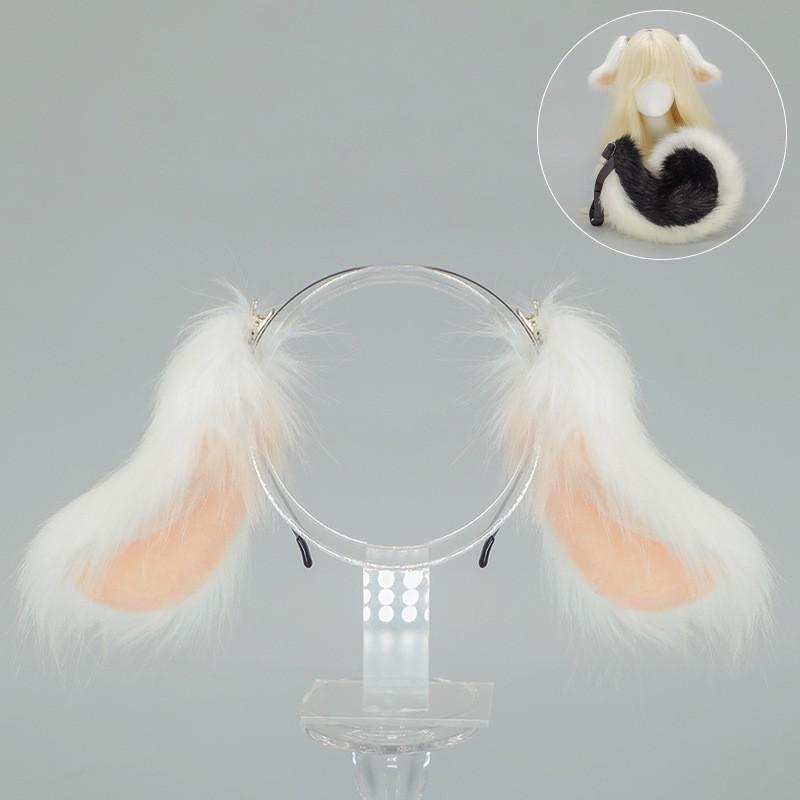 Handmade Floppy Dog Ear Headband With Curly Tail Cosplay Accessory Anime Convention Lolita Costume