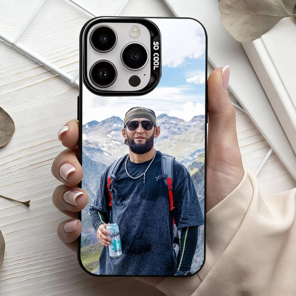 Чехол для телефона K-Khamzat C-Chimaev-v для iPhone17,16,15,14,13,12,11 Plus,Pro Max Конфетный Серебряный Покрытие Внутренняя Крышка