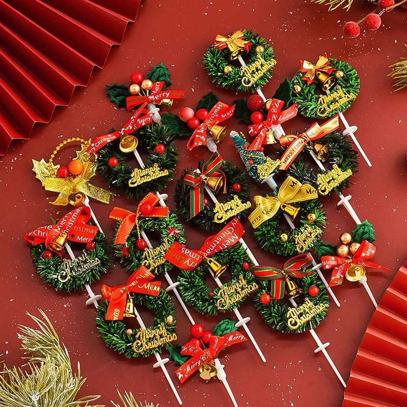 Рождественский декор: Вставки для карточек, Топперы для торта, Гирлянда из чашек, Украшения для венков, Клубничная башня, Мультяшные украшения в виде звезд и деревьев.