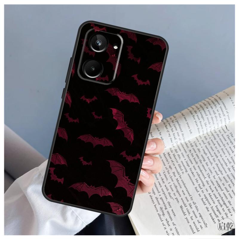 Готический чехол 'Летучая мышь-вампир' для Realme C51 C55 C53 C35 C33 C30 C67 C21Y C25s C15 9 10 11 12 Pro Plus GT Neo 5