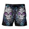 Summer 3D Skull Pattern Print Shorts Fashionable Casual Beach Men's Shorts