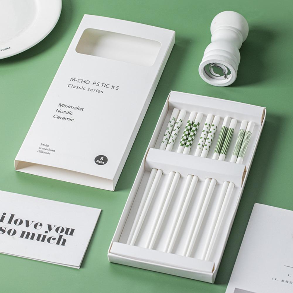 5 пар палочек для суши с геометрическим узором, китайские палочки для еды, не допускающие ожогов, подарок на новоселье