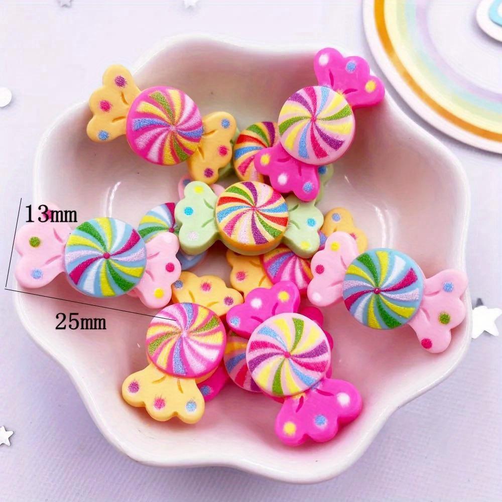 10pcs Mixed Resin Mini 3D Sweet Colorful Dot Candy Flatback Cabochon Simulation Foods Scrapbook DIY Figurines Accessories Decor Crafts