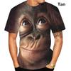 Футболка с забавным принтом Kiss Monkey Lip для мужчин, 3D-футболка с принтом Gorilla Orangutan, унисекс, топы с коротким рукавом, футболки