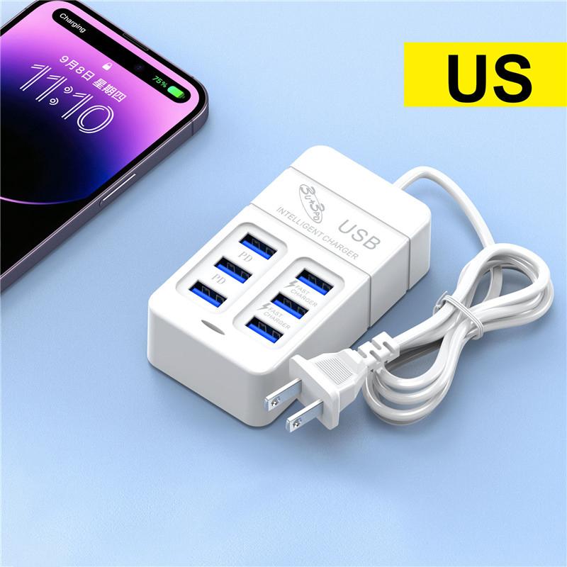 35 Вт PD Type C Быстрая зарядка Многопортовое USB-зарядное устройство Быстрые настенные зарядные устройства USB-концентратор Адаптер для мобильного телефона EU US Plug USB-зарядное устройство Type C